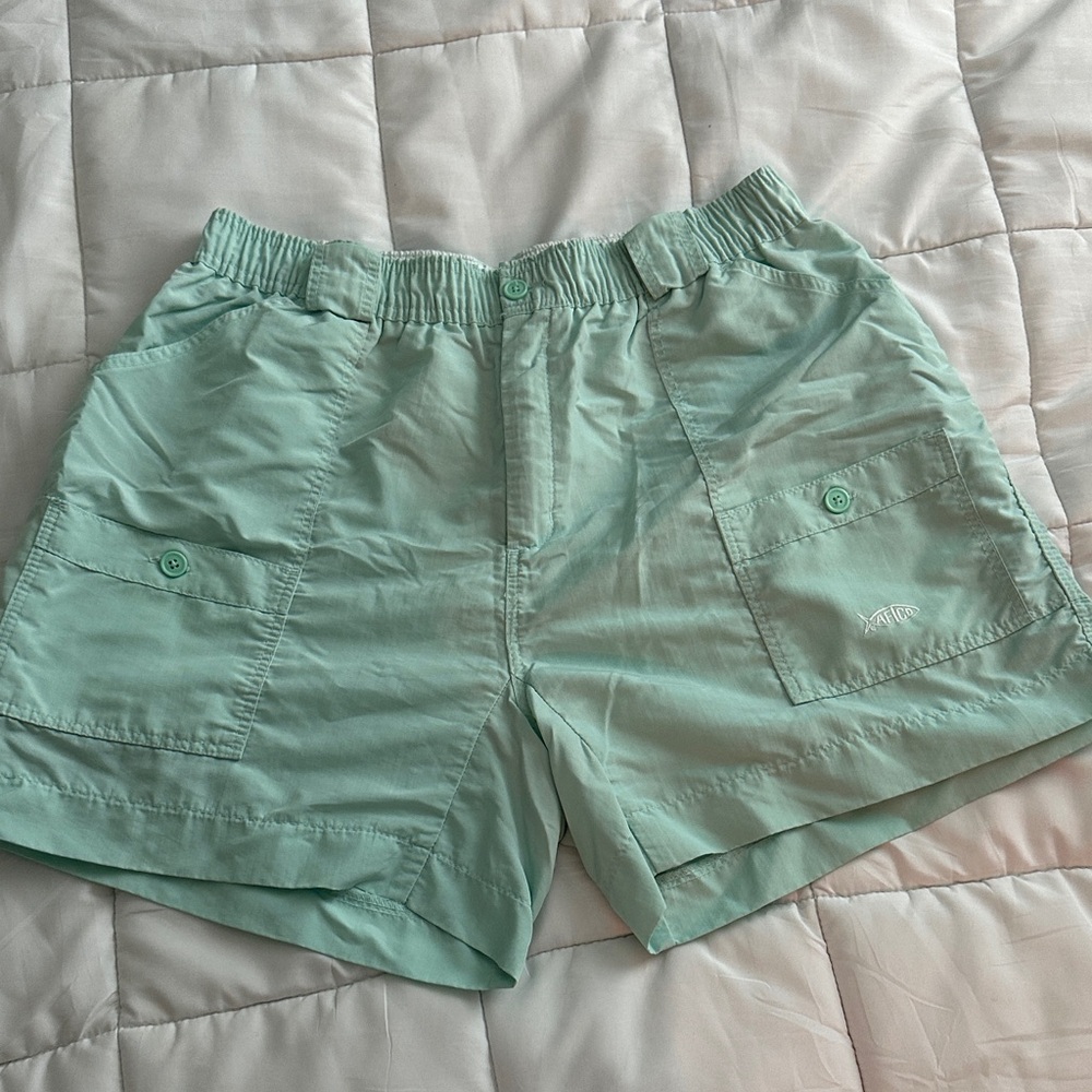 AFTCO Mint Green Men’s Casual Elastic-Waist Shorts